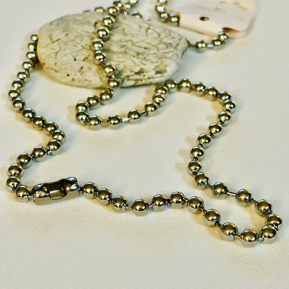 Ball chain stainless steel silver 34” length, width 6 mm - Picture 5 of 5